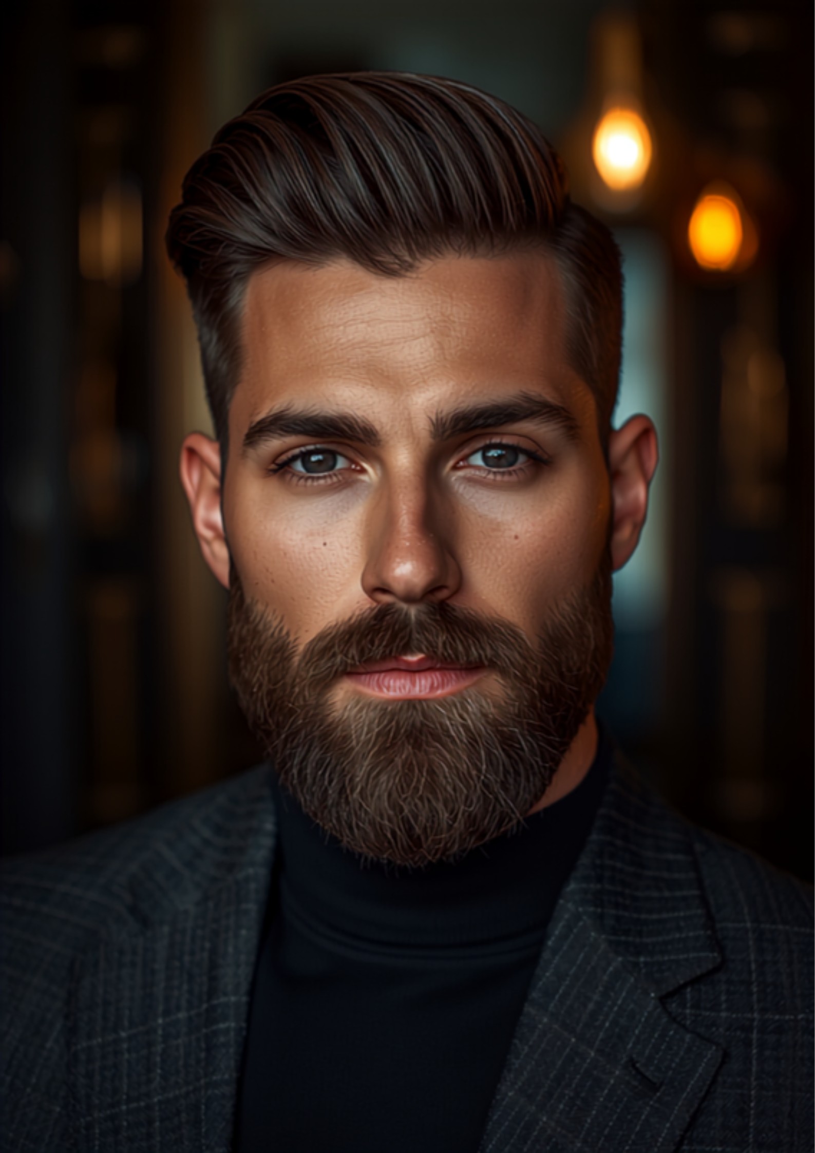 Cliente da barbearia com barba e corte modernos