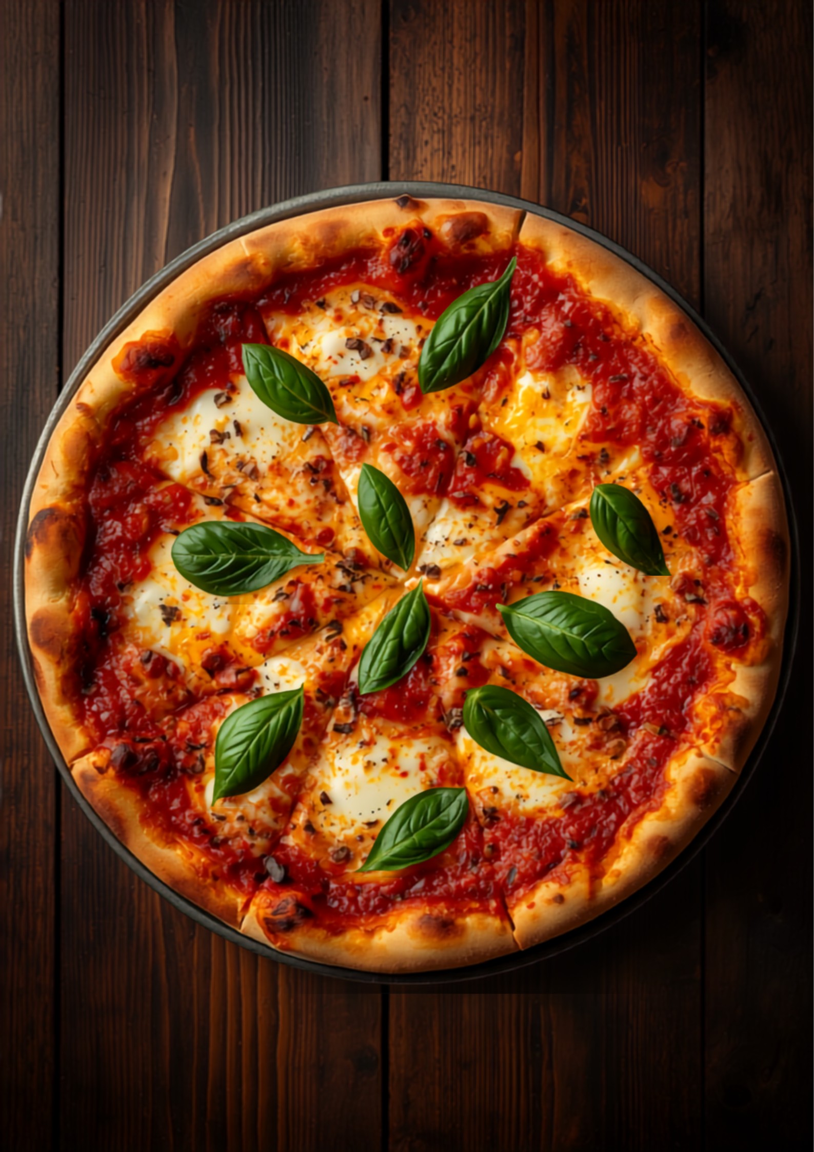 Pizza margherita de forno a lenha da Forno & Brasa